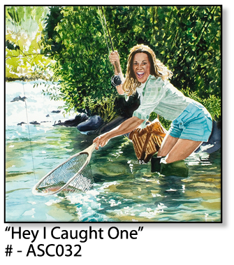 ASC032 "Hey, I Caught One" ceramic coaster