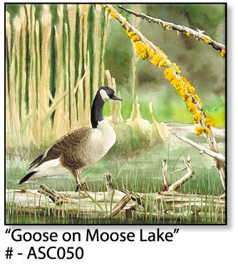 ASC050 "Goose on Moose Lake" ceramic coaster