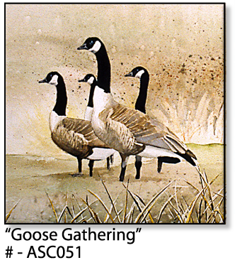 ASC051 "Goose Gathering" ceramic coaster