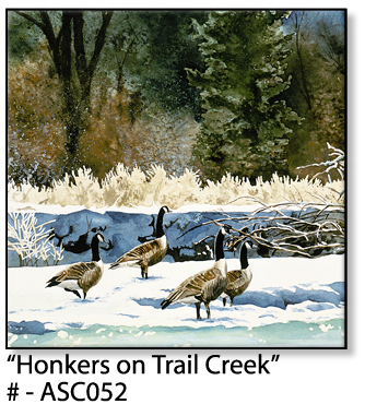 ASC052 "Honkers on Trail Creek" ceramic coaster