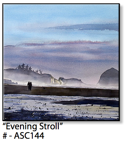 ASC144 "Evening Stroll" ceramic coaster
