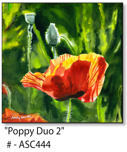 ASC444 "Poppy Duo 2" ceramic coaster