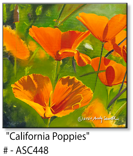 ASC448 "California Poppies" ceramic coaster