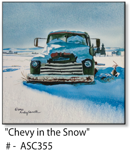 ASC355 “Chevy in the Snow“ ceramic coaster