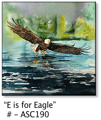 ASC190 "E is for Eagle" ceramic coaster