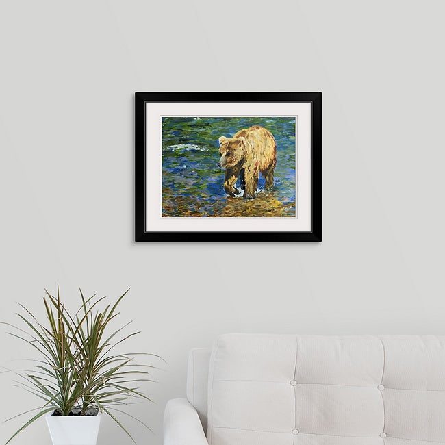 "River Grizzly" - 30"x40" Canvas Giclée art print of oil painting.