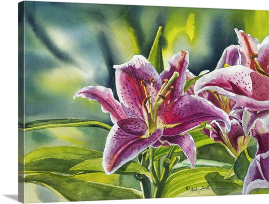 "Stargazer Glory" 12x16 signed edition canvas or paper Giclee Reprod. of a Stargazer Lily