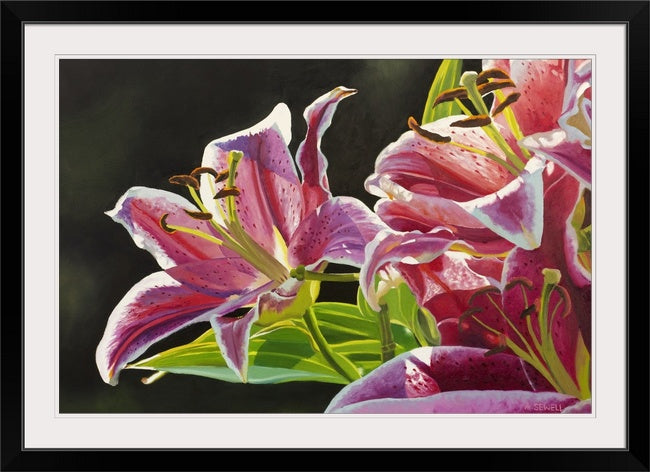"Stargazer Glow" - 48"x30" Original oil on canvas or Open ed. Giclée of a Stargazer Lily