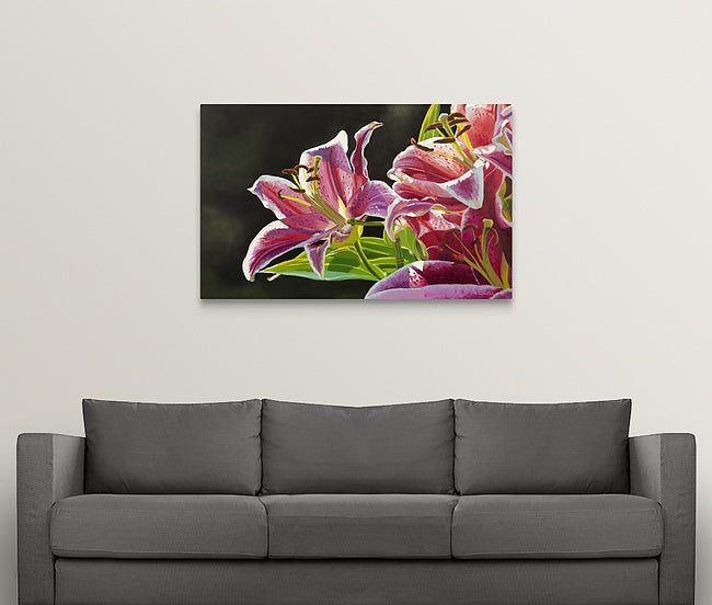 "Stargazer Glow" - 48"x30" Original oil on canvas or Open ed. Giclée of a Stargazer Lily