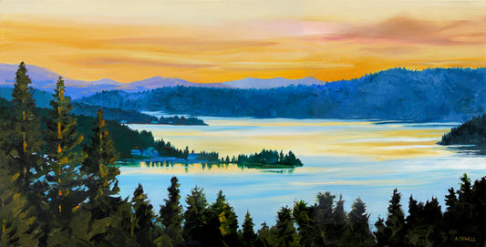 “Sunset on the Lake” - 19"x38" Sunset on the Lake, signed Giclée prints