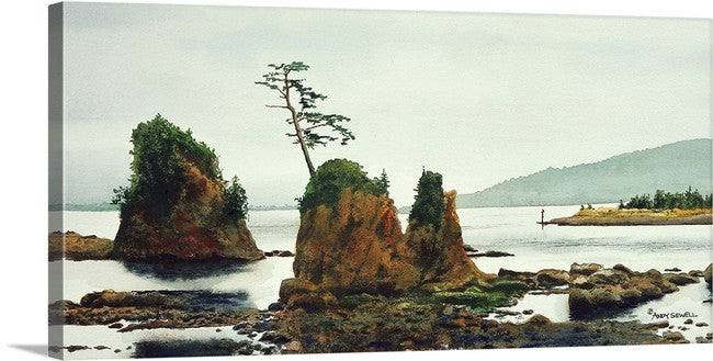 "The Three Graces, Tillamook Bay" - a ltd. edition Giclee reprod. from a watercolor portraying the OR coast