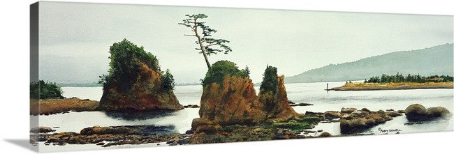 "The Three Graces, Tillamook Bay" - a ltd. edition Giclee reprod. from a watercolor portraying the OR coast