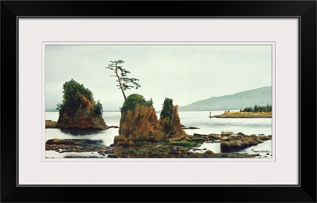 "The Three Graces, Tillamook Bay" - a ltd. edition Giclee reprod. from a watercolor portraying the OR coast