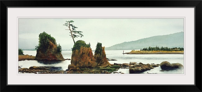 "The Three Graces, Tillamook Bay" - a ltd. edition Giclee reprod. from a watercolor portraying the OR coast