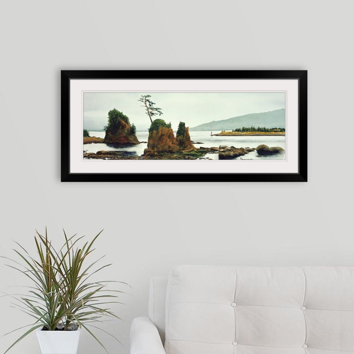 "The Three Graces, Tillamook Bay" - a ltd. edition Giclee reprod. from a watercolor portraying the OR coast