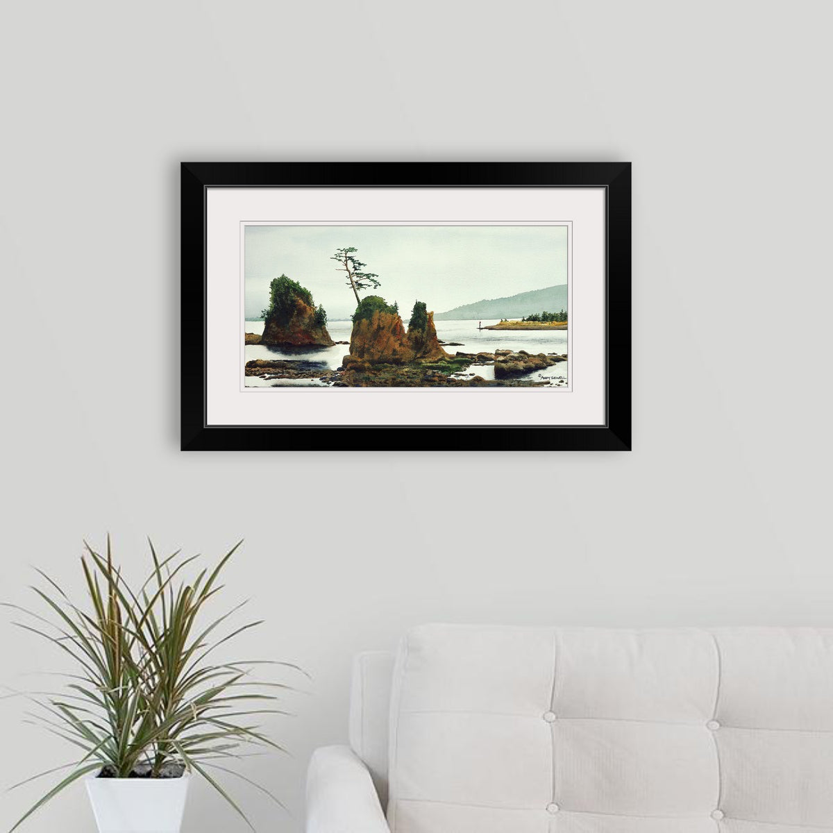 "The Three Graces, Tillamook Bay" - a ltd. edition Giclee reprod. from a watercolor portraying the OR coast