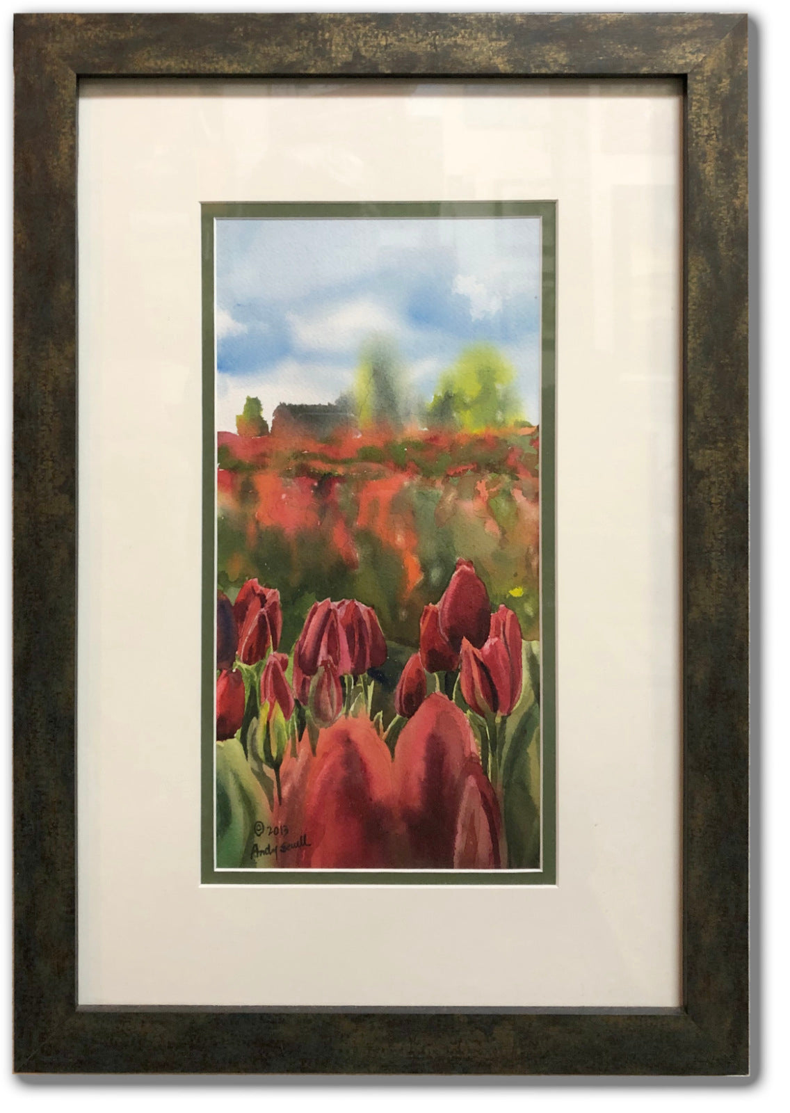 "Tulips Forever2" - 7"x14" Original Watercolor or Giclée art print.