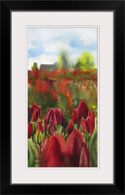 "Tulips Forever2" - 7"x14" Original Watercolor or Giclée art print.