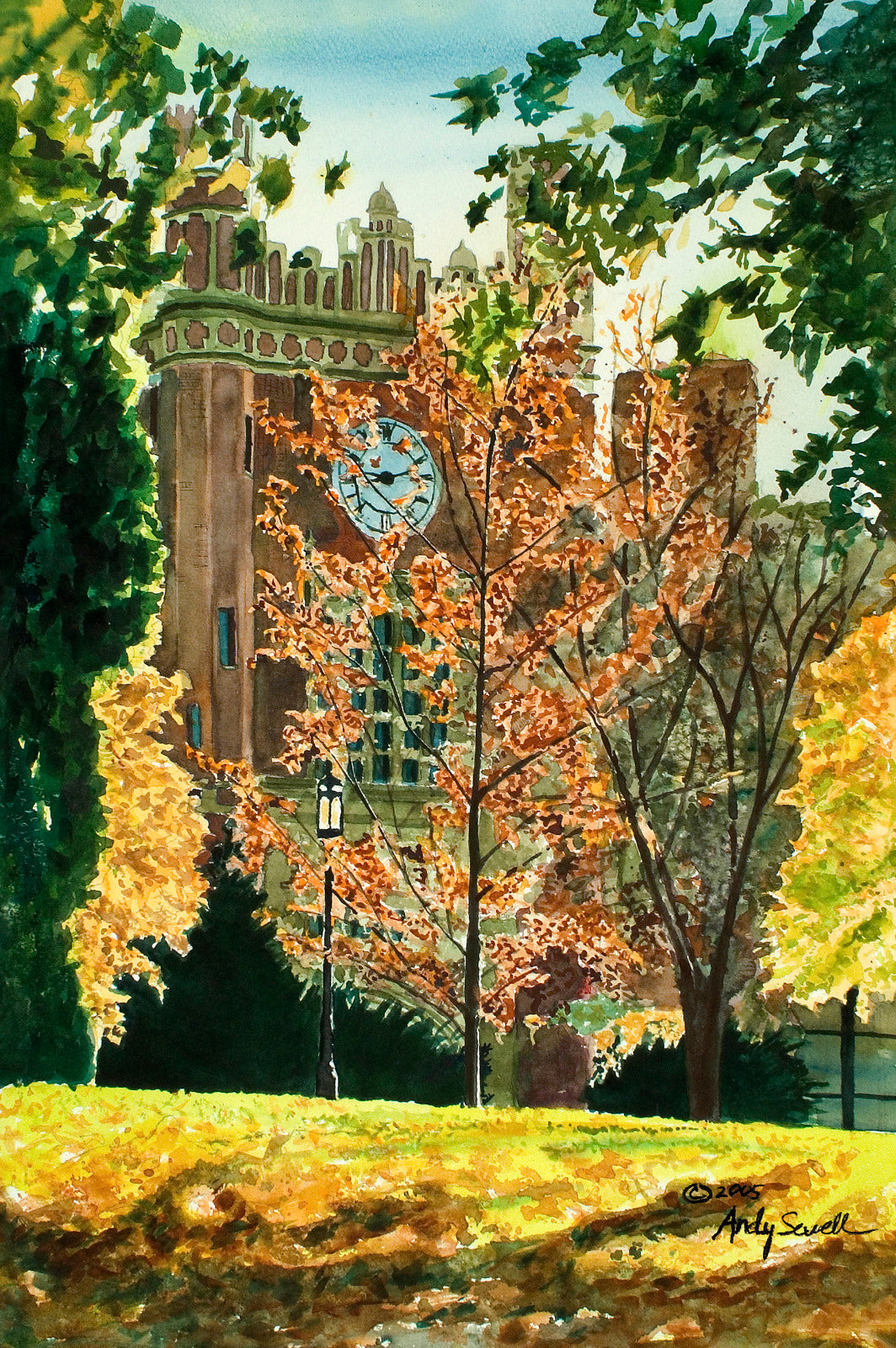 "Univ. of Idaho Admin." featuring Idaho's Admin. Bldg., a signed edition art print from watercolor