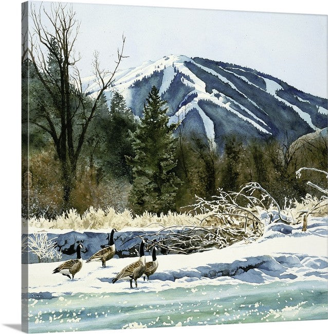 "Valley Honkers" - a limted edition Giclee reprod. from a watercolor of Sun Valley's Bald Mtn. - by Andy Sewell
