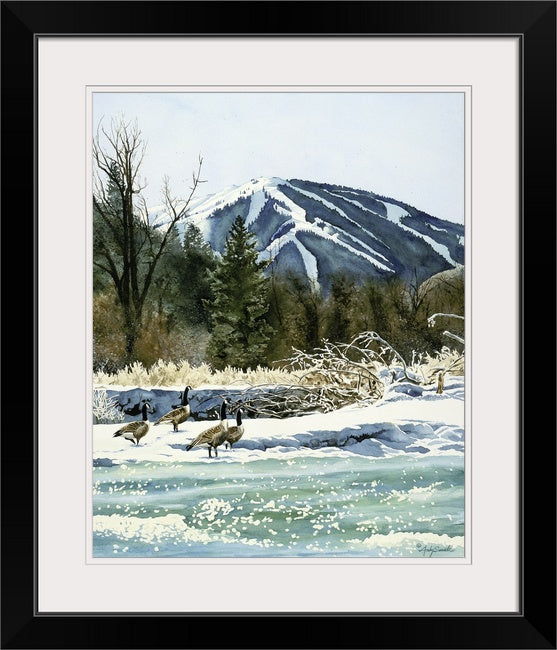 "Valley Honkers" - a limted edition Giclee reprod. from a watercolor of Sun Valley's Bald Mtn. - by Andy Sewell