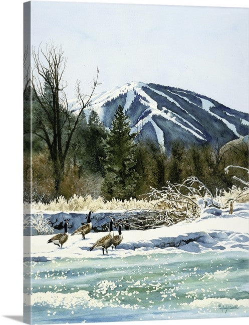 "Valley Honkers" - a limted edition Giclee reprod. from a watercolor of Sun Valley's Bald Mtn. - by Andy Sewell