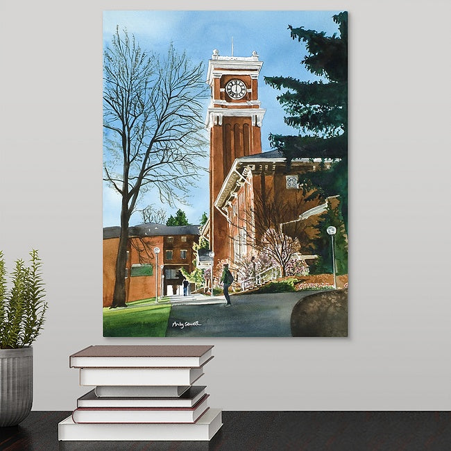 "WSU Springtime" featuring Bryan Tower, a signed edition art print from watercolor