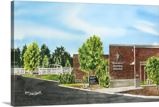 "WSU Vet School" featuring WSU's Vet School, a signed edition art print from watercolor