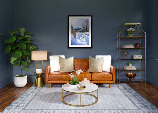 "Valley Winter Sun" - Ltd. edition Giclee reprod. from watercolor of Sun Valley's Bald Mtn.