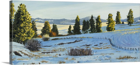 "Extremely Cold Clear Palouse Morn" - Original Oil on Canvas or giclee print