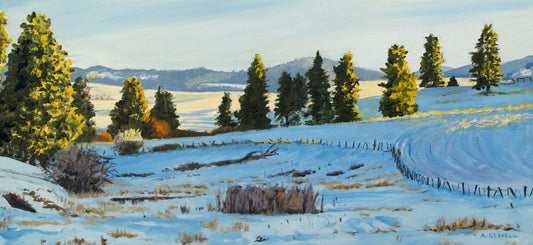 "Extremely Cold Clear Palouse Morn" - Original Oil on Canvas or giclee print