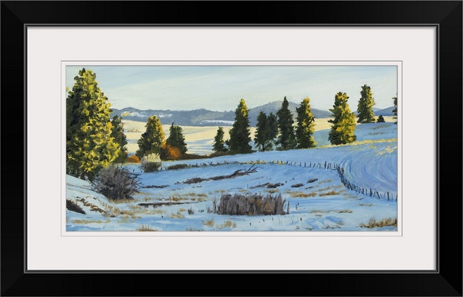 "Extremely Cold Clear Palouse Morn" - Original Oil on Canvas or giclee print