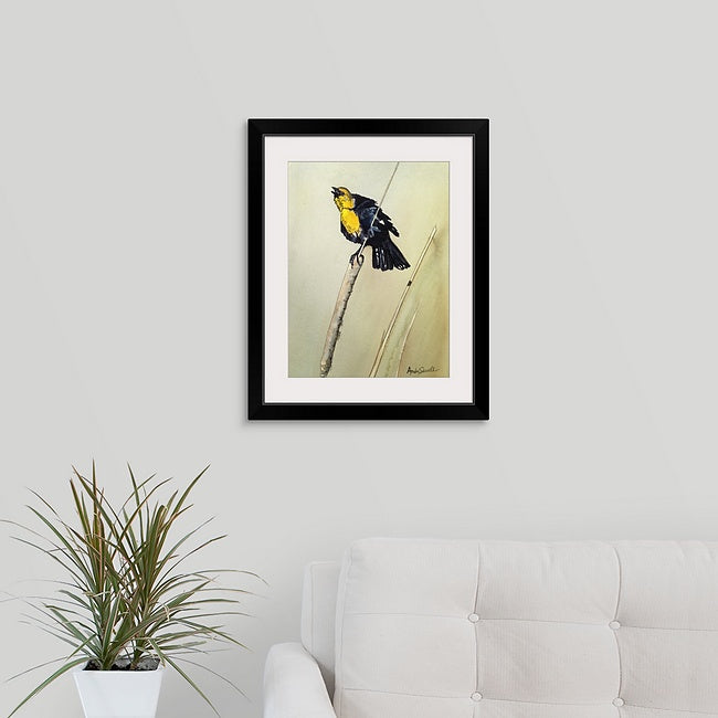 Yellow Headed Blackbird - An Original 8x12 watercolor or giclee print