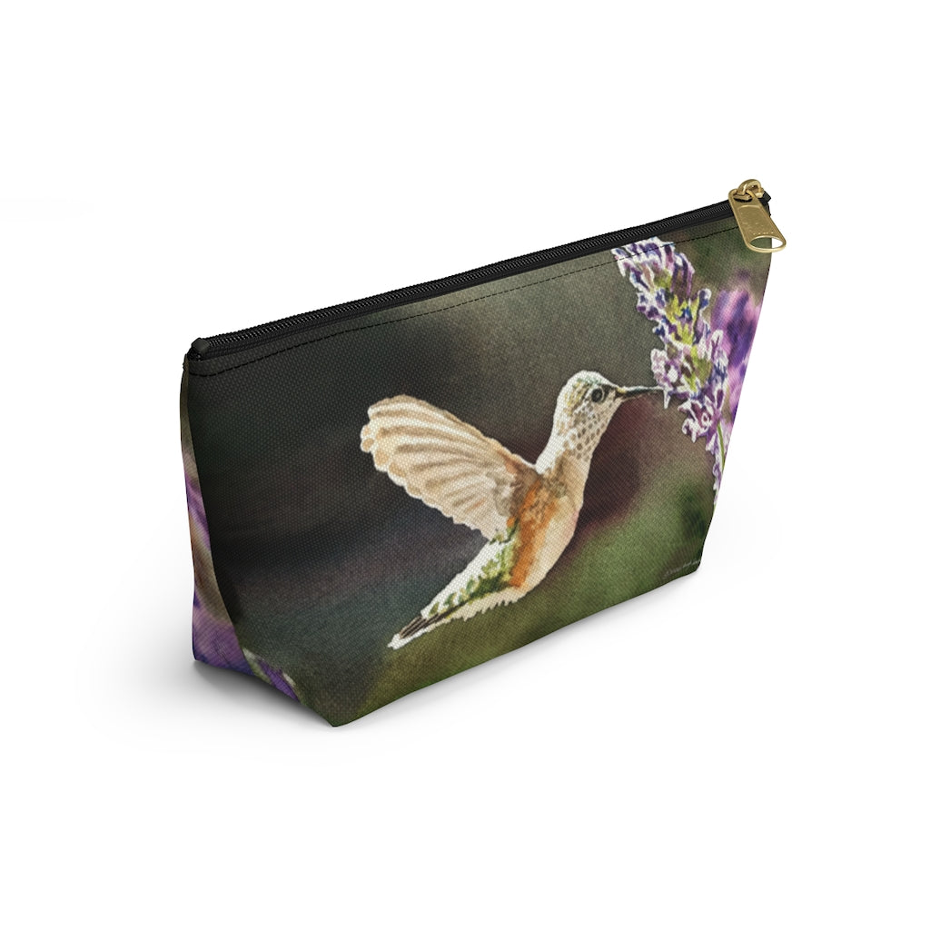 "Hummer at Lavender" Accessory Pouch w T-bottom