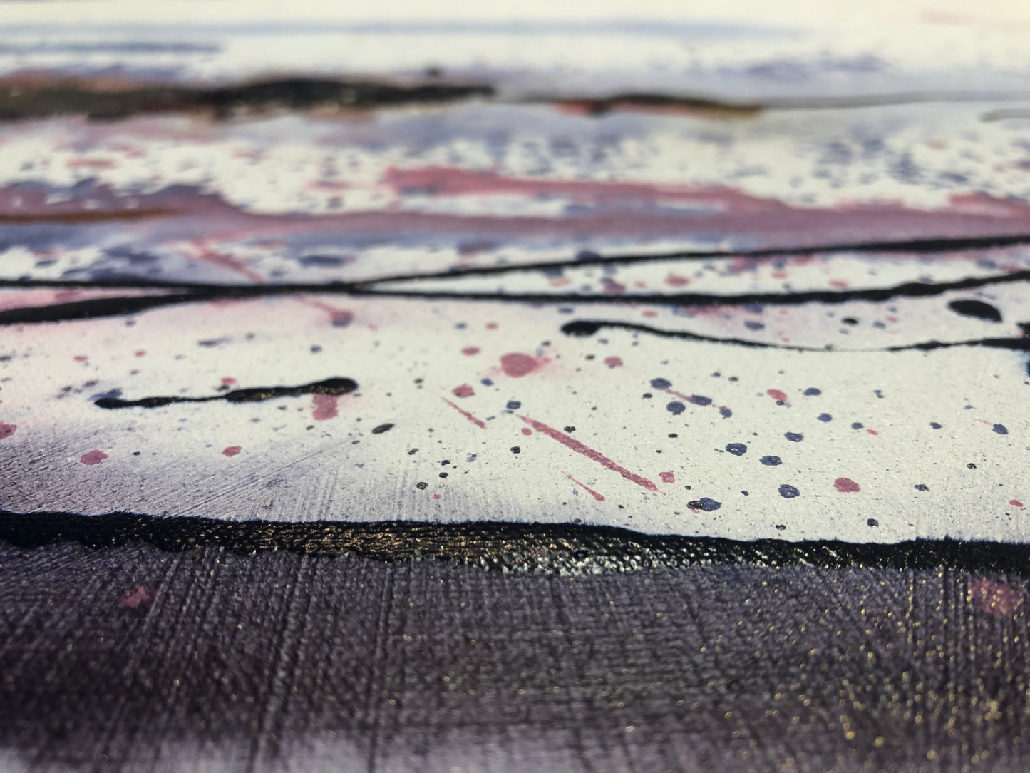 "Crimson Shine" - 15"x36" Original Acrylic Painting