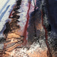 "Crimson Shine" - 15"x36" Original Acrylic Painting