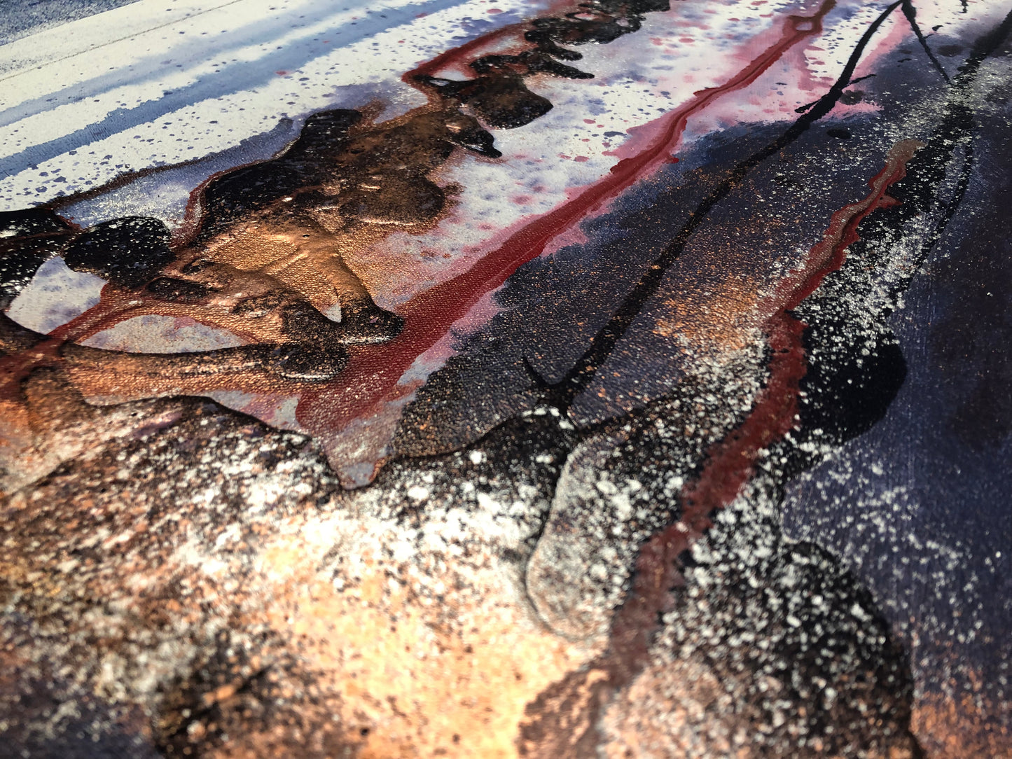 "Crimson Shine" - 15"x36" Original Acrylic Painting