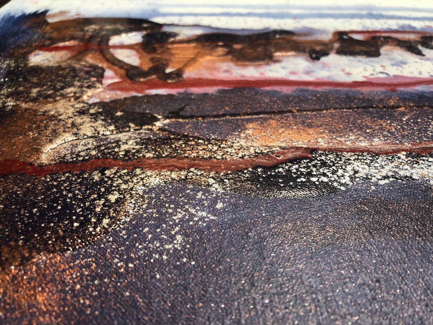 "Crimson Shine" - 15"x36" Original Acrylic Painting
