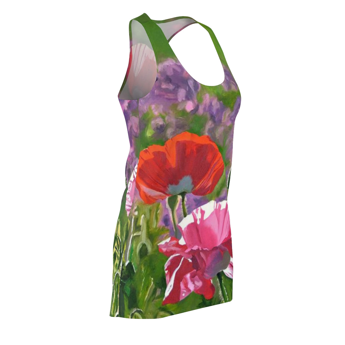 "Poppy Party" Women's Cut & Sew Racerback Dress