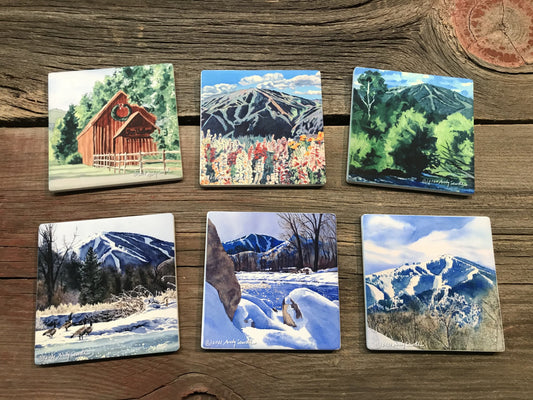 "Sun Valley" themed coaster set see below.