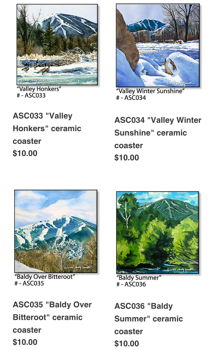 ASC375 "North of Sun Valley" ceramic coaster