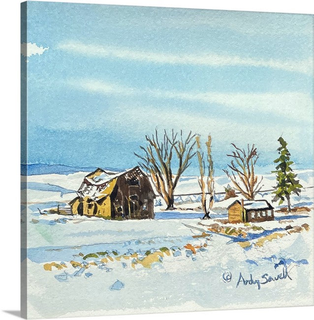 "Barn Curves" - 6"x6" Original watercolor or signed edition giclee art print from an original watercolor