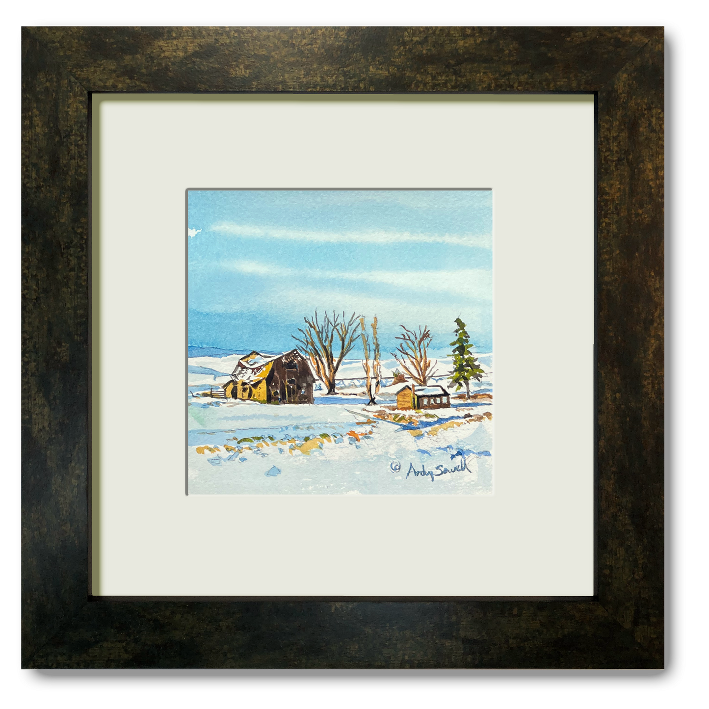 "Barn Curves" - 6"x6" Original watercolor or signed edition giclee art print from an original watercolor