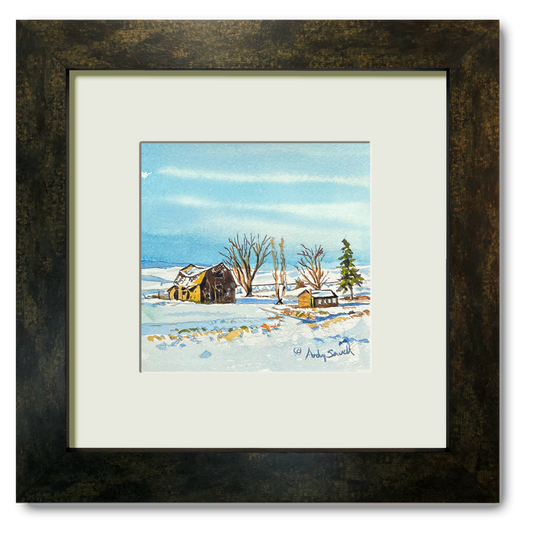 "Barn Curves" - 6"x6" Original watercolor or signed edition giclee art print from an original watercolor