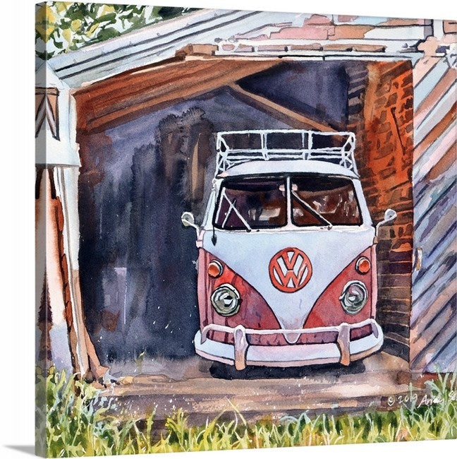 “Barn Find Bus” An Original watercolor or a signed Giclee art print - by Andy Sewell