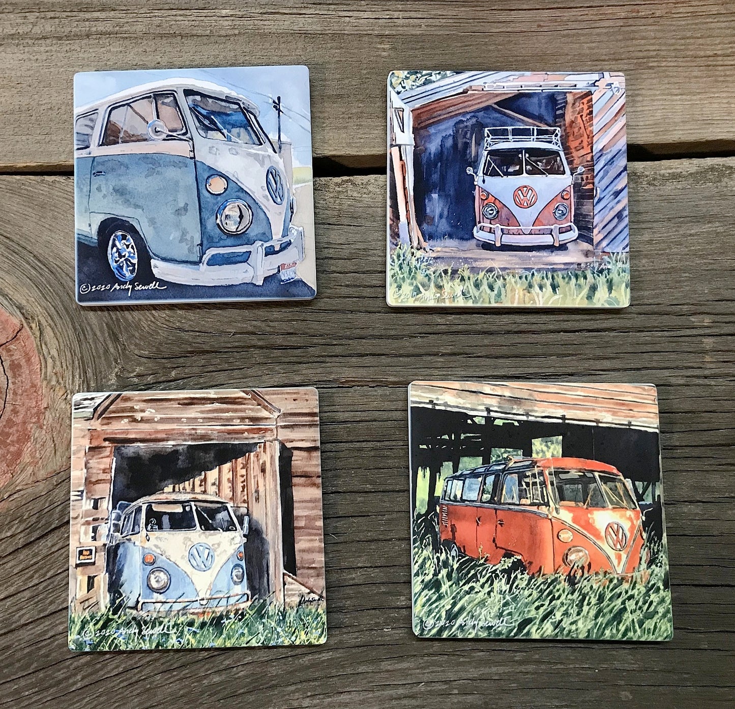 “Barn Find Bus” An Original watercolor or a signed Giclee art print - by Andy Sewell