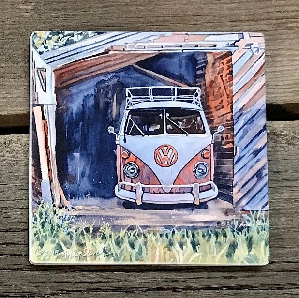 “Barn Find Bus” An Original watercolor or a signed Giclee art print - by Andy Sewell