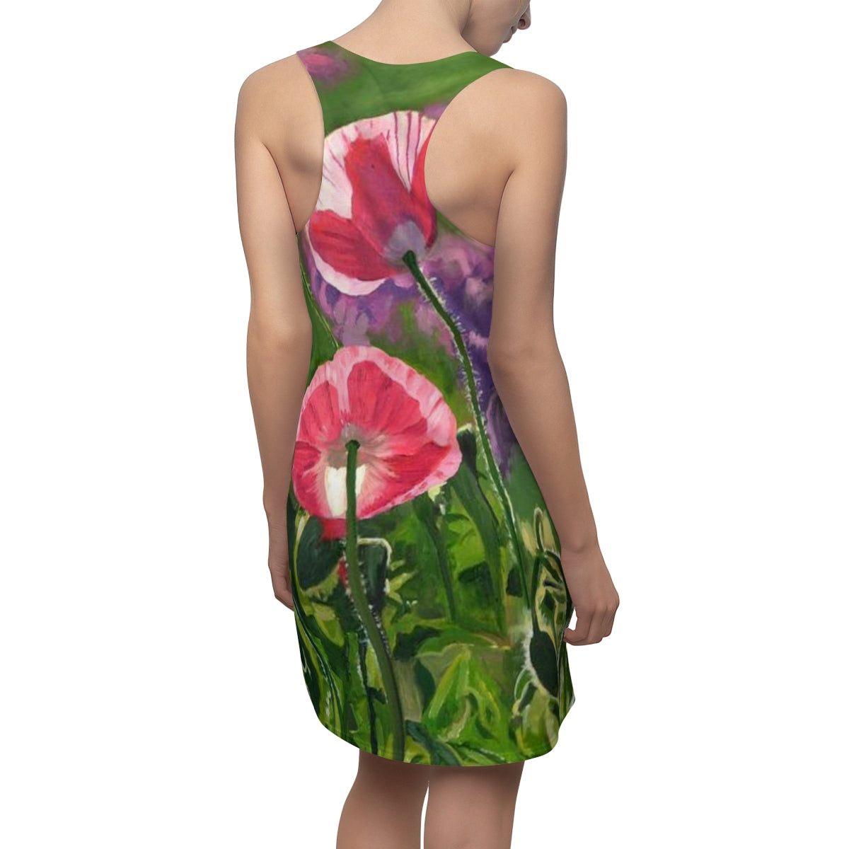 "Poppy Party" Women's Cut & Sew Racerback Dress