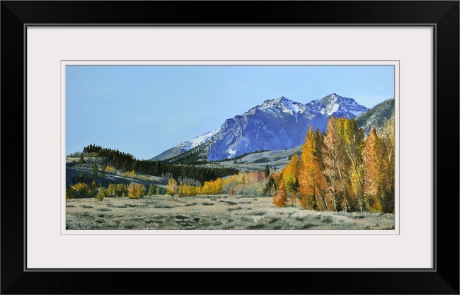 Boulder Gold Art Print - a 42"x19" limited edition s/n giclee art print from an original oil of Idaho’s Boulder Mtns. - by Andy & Josh Sewell