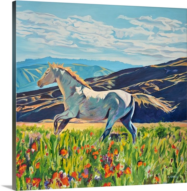 "Freedom in the Foothills"- 58"x35" Original oil on canvas or Giclée reprod. from oil painting.